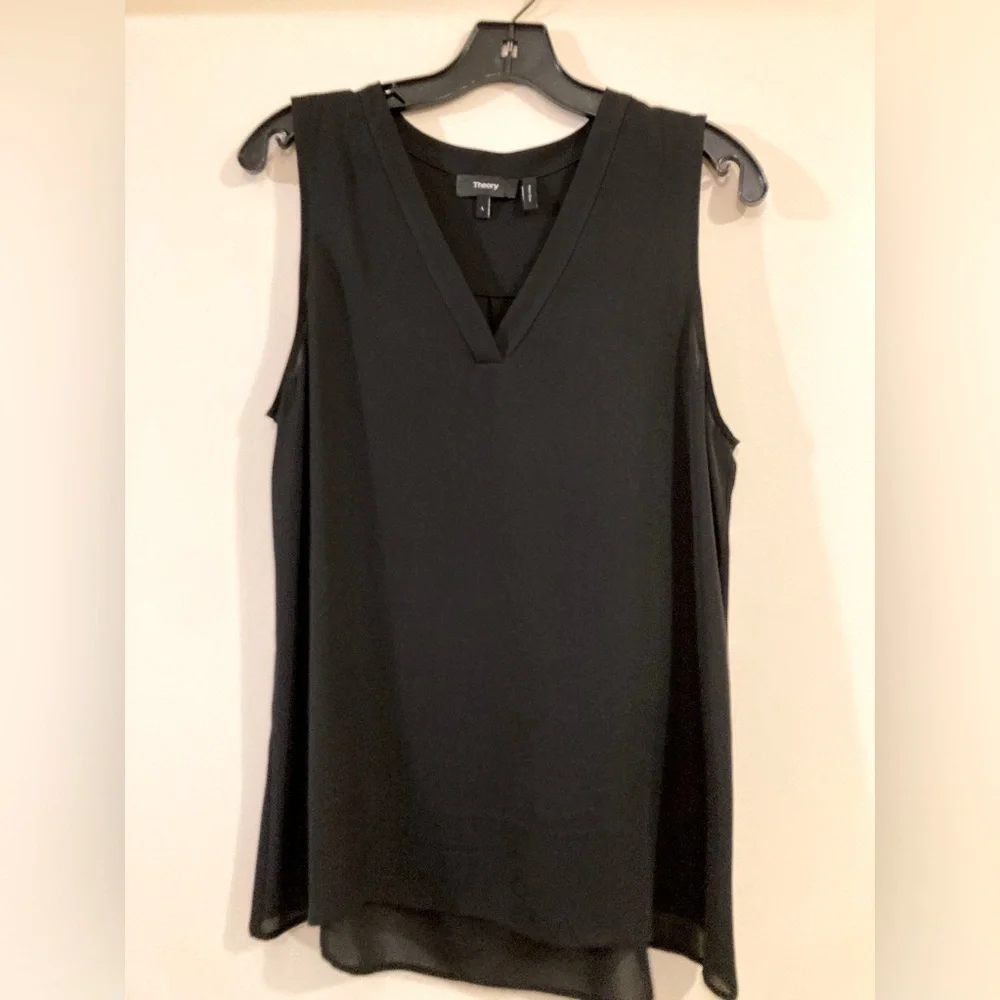 Theory - Jamissa Silk V Tank Blouse size L - Picture 4 of 6
